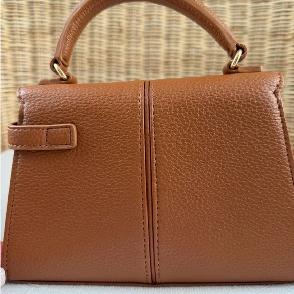 JW PEI Brown Elise Top Handle Bag with Gold Accents - Picture 3 of 7